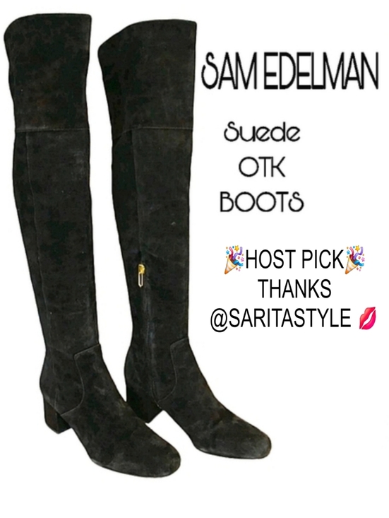 Sam Edelman Shoes - Flash Sale Sam Edelman Tall Black Suede OTK Over The Knee Elina Boots 7.5